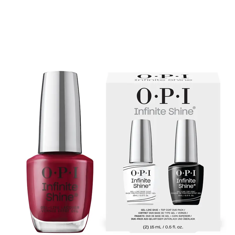 OPI Infinite Shine Malaga Wine Nail Polish with Base and Top Coat Duo Bundle - Kiehl's Since 1851