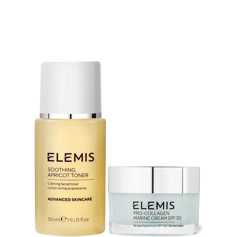 Elemis Pro Collagen Marine Cream SPF30 30ml and Soothing Apricot Toner 50ml Duo