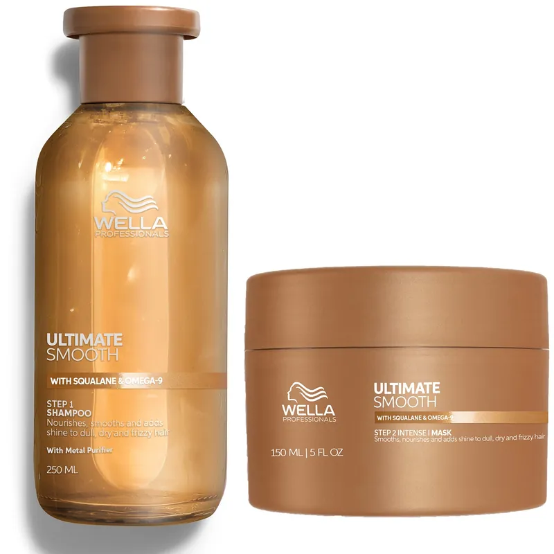 Wella Professionals Ultimate Smooth Shampoo and Mask Bundle for Dry, Dull & Frizzy Hair - NARS