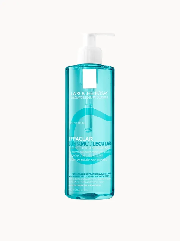 La Roche-Posay Effaclar Supramolecular Face Jelly Cleanser for Oily Skin & Visible Pores with Salicylic Acid & Niacinamide 400ml
