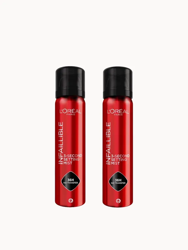 L'Oreal Paris Infallible 3-Second Setting Spray 75ml Duo Set