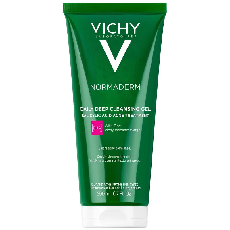 Vichy Normaderm Daily Deep Cleansing Gel Acne Wash with Salicylic Acid (Various Sizes) - SkinCeuticals