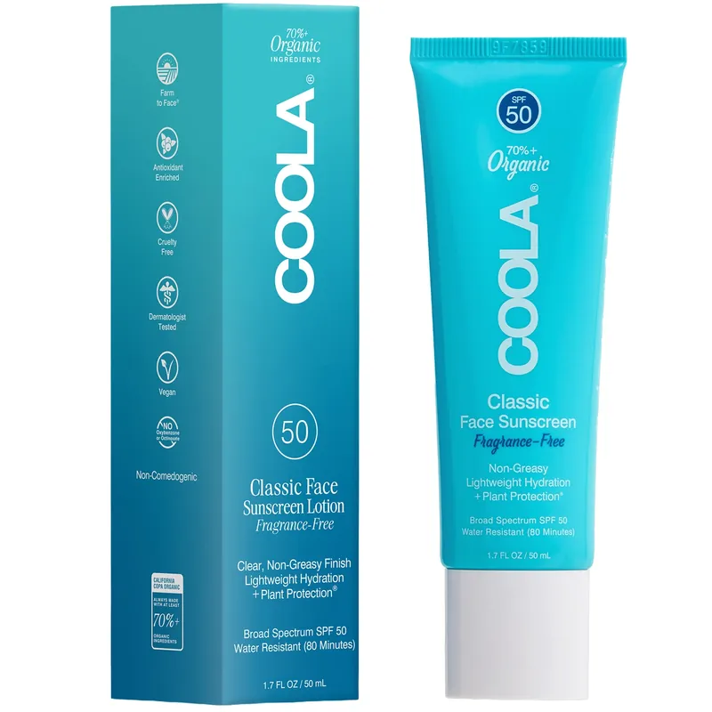 COOLA Classic Face Organic Sunscreen Lotion SPF 50 - Fragrance-Free 50 ml