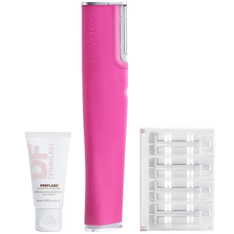 DERMAFLASH Luxe+ Advanced Sonic Dermaplaning and Peach Fuzz Removal - Pop Pink
