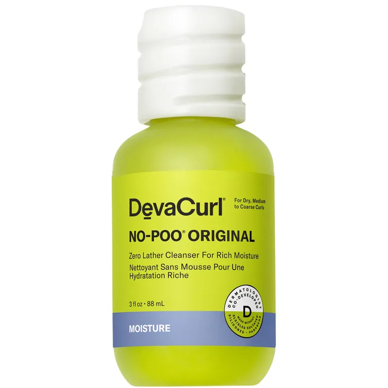 DevaCurl No-Poo Original Zero Lather Cleanser for Rich Moisture 3 oz