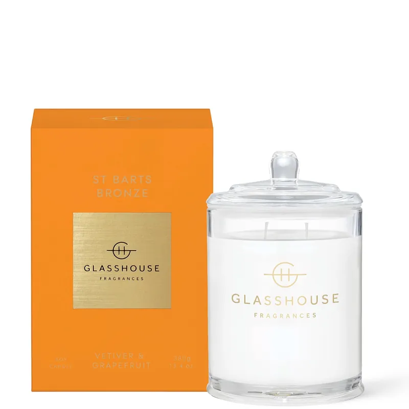 Glasshouse Fragrances St. Barts Bronze Triple Scented Candle 380g - SkinCeuticals