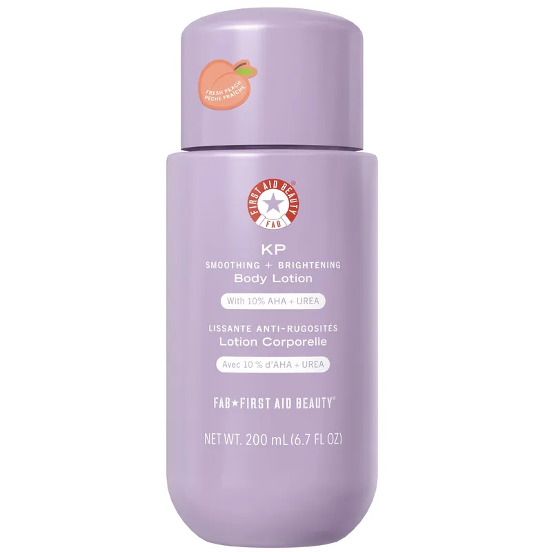First Aid Beauty KP Smoothing + Brightening Body Lotion with 10% AHA + Urea- Peach