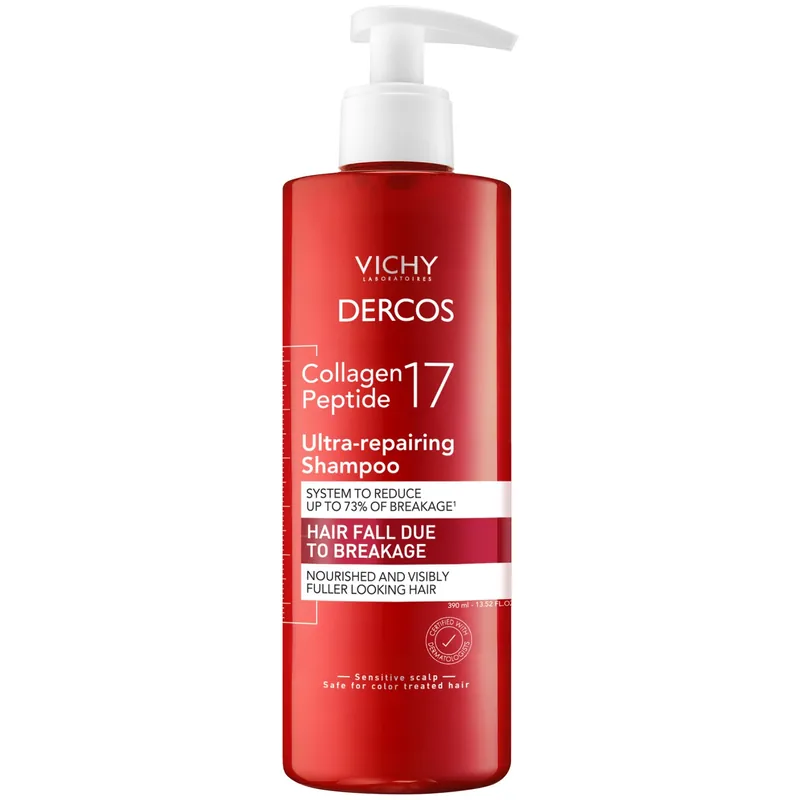 Vichy Dercos Collagen Peptide 17 Ultra-Repairing Shampoo (13.52 fl. oz.)