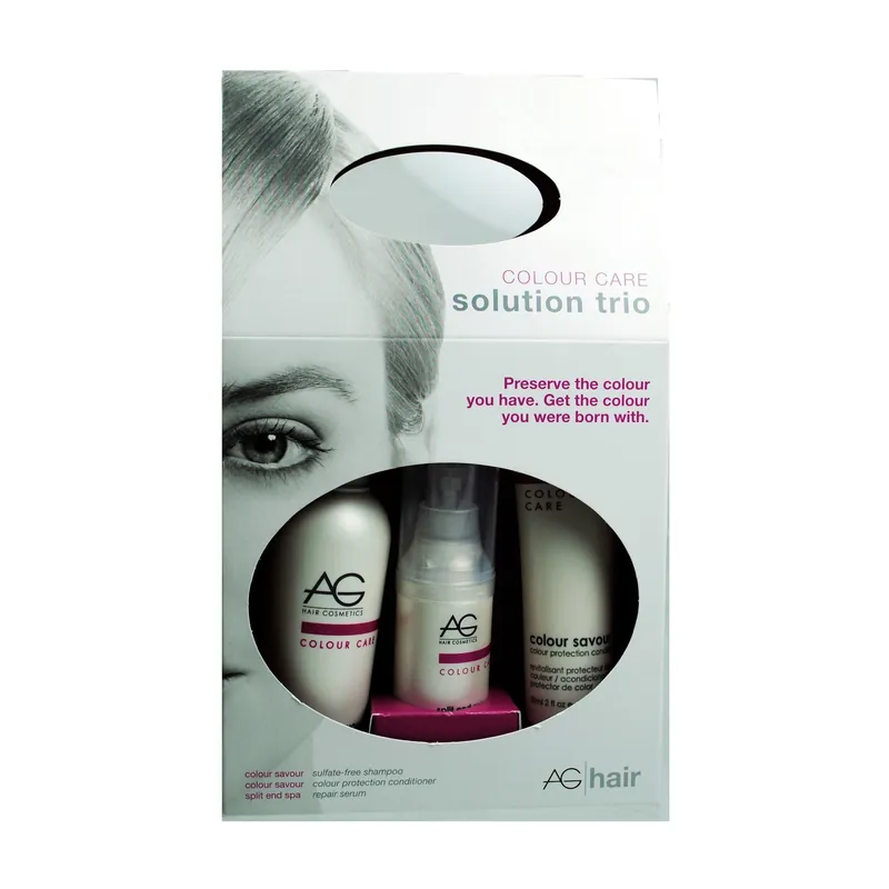 AG Care Colour Care Solution Trio - Sulfate-Free Shampoo, Color Protection Conditioner & Repair Serum