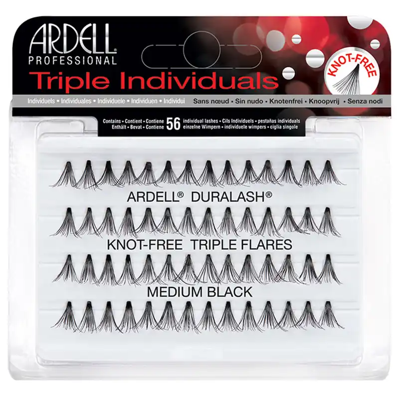 Ardell Triple Individuals Duralash - Triple Flares / Medium Black (Knot-Free)