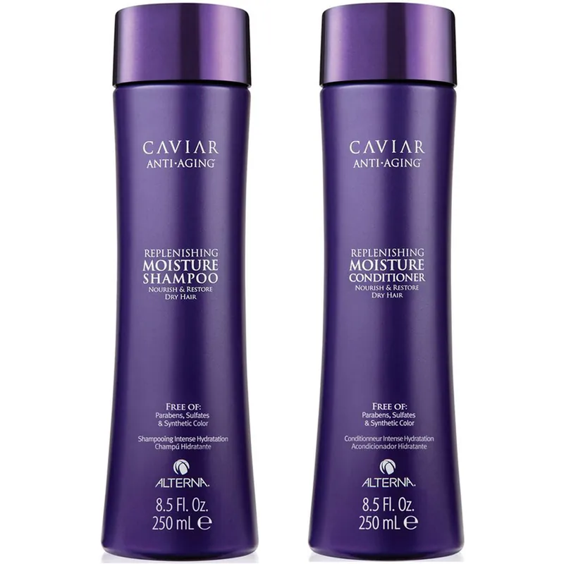 [Sample 0.5 oz] Alterna Caviar Anti-Aging Replenishing Moisture Shampoo & Conditioner | Nourish & Restore Dry Hair | Free of Parabens, Sulfates & Synt