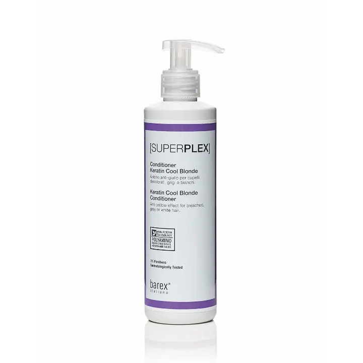 [Sample 0.4 oz] Barex Italiana SuperPlex Keratin Cool Blonde Conditioner | Anti Yellow Effect For Bleached, Grey Or White Hair - Free Sample