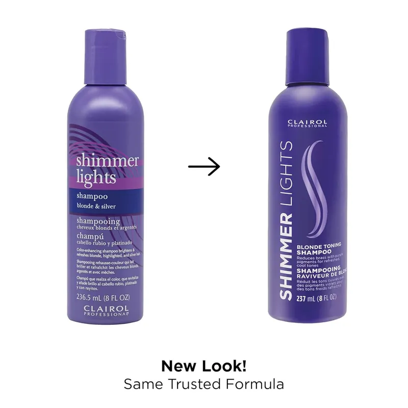 Clairol Professional Shimmer Lights Blonde Toning Shampoo 8 oz / 236.5 ml | For Blonde & Silver
