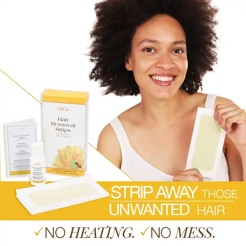 GiGi Hair Removal Strips - 1 oz After Wax Lotion + 12 Strips | For The Body