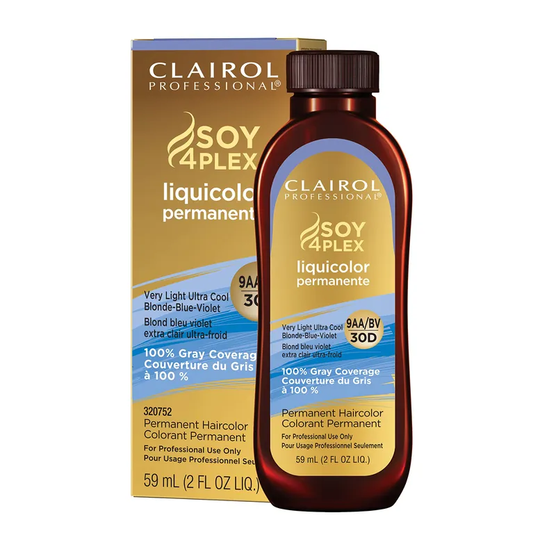 Clairol Professional Soy4Plex LiquiColor Permanent Hair Color - 9AA-BV | 30D (Very Light Ultra Cool Blonde-Blue-Violet)