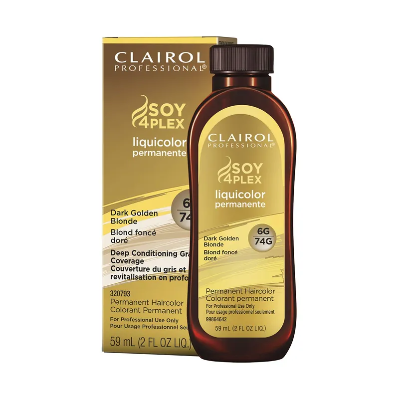 Clairol Professional Soy4Plex LiquiColor Permanent Hair Color - 6G | 74G (Dark Golden Blonde)