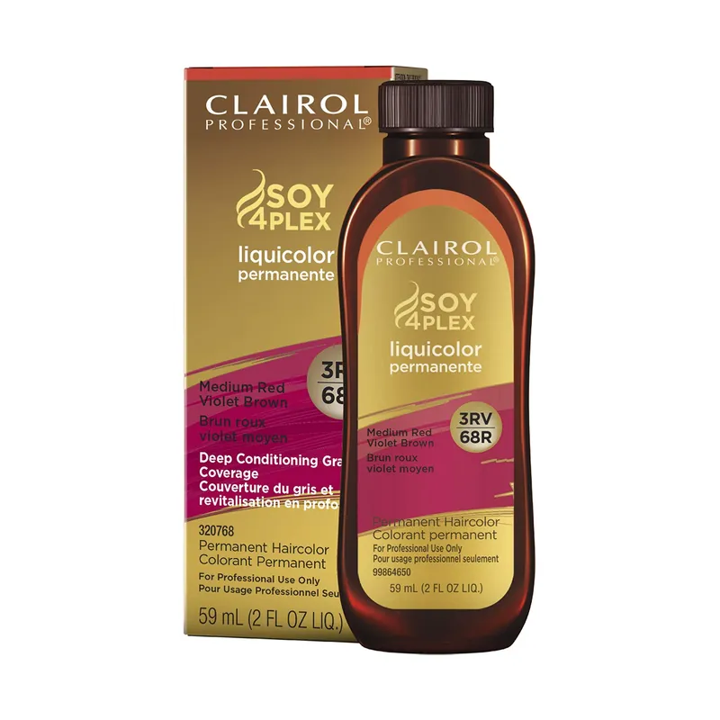 Clairol Professional Soy4Plex LiquiColor Permanent Hair Color - 3RV | 68R (Medium Red Violet Brown)