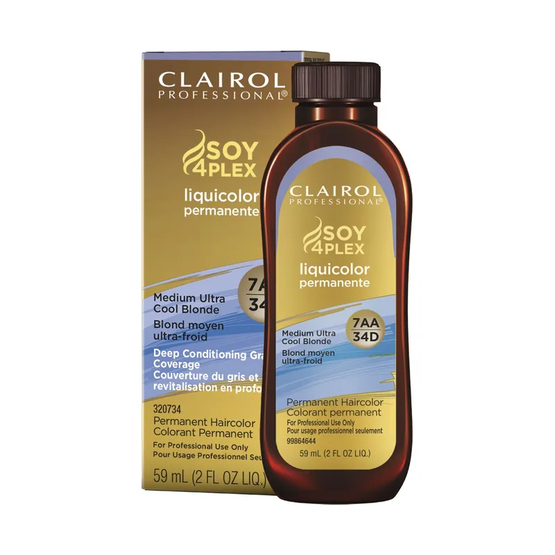Clairol Professional Soy4Plex LiquiColor Permanent Hair Color - 7AA | 34D (Medium Ultra Cool Blonde)