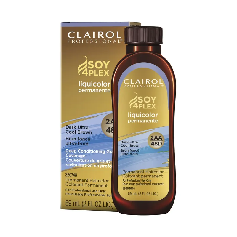 Clairol Professional Soy4Plex LiquiColor Permanent Hair Color - 2AA | 48D (Dark Ultra Cool Brown)
