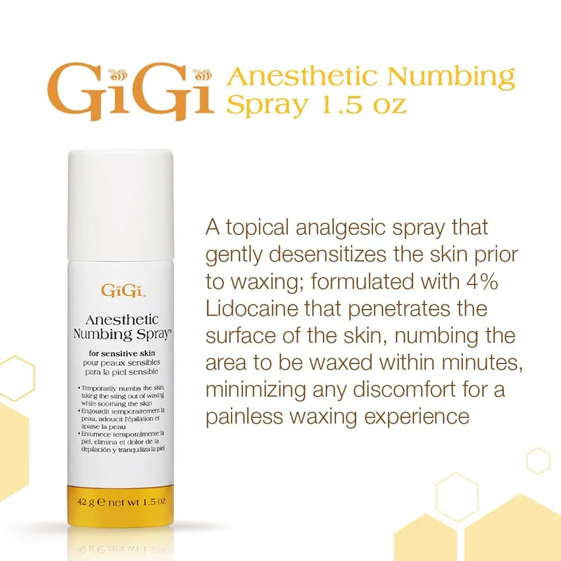 GiGi Anesthetic Numbing Spray 1.5 oz / 42 g | For Sensitive Skin