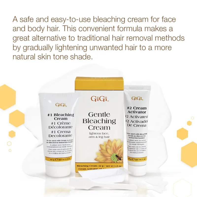 GiGi Gentle Bleaching Cream Kit | Lightens Face, Arm & Leg Hair