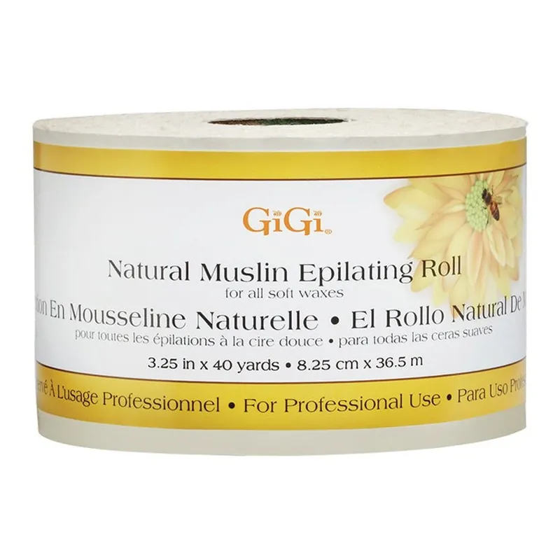GiGi Natural Muslin Epilating Roll 3.25 Inches x 40 Yards | For All Soft Waxes