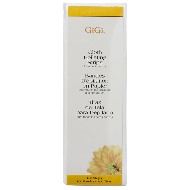 GiGi Large Cloth Epilating Strips - 100 Pack | For All Soft Waxes