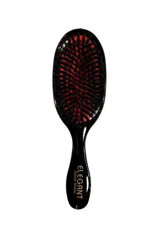 Elegant #963 PREMIUM Classic Cushion Boar Bristles Oval Hair Brush - Medium (8.5") | Fine to Normal Hair