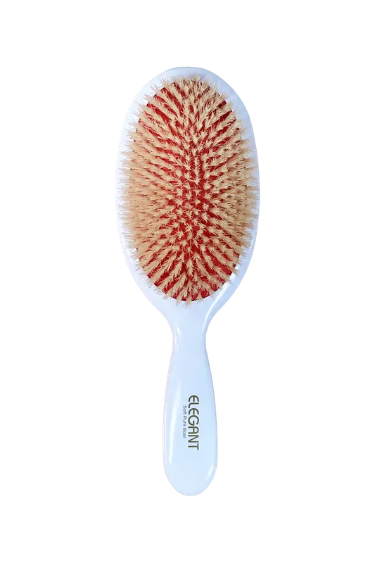 Elegant #998 PREMIUM Classic Cushion Soft Boar Bristles Oval Hair Brush - Large (9.25") | Fine to Normal Hair