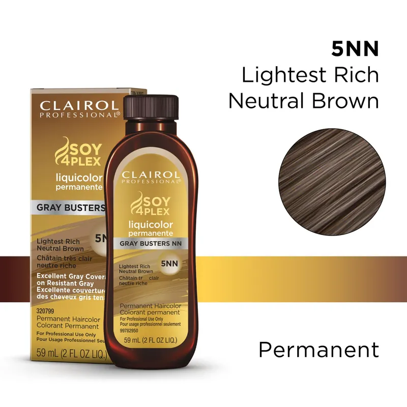 Clairol Professional Soy4Plex LiquiColor Permanent Hair Color - 5NN (Lightest Rich Neutral Brown)