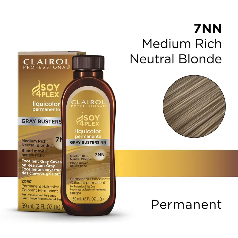 Clairol Professional Soy4Plex LiquiColor Permanent Hair Color - 7NN (Medium Rich Neutral Blonde)