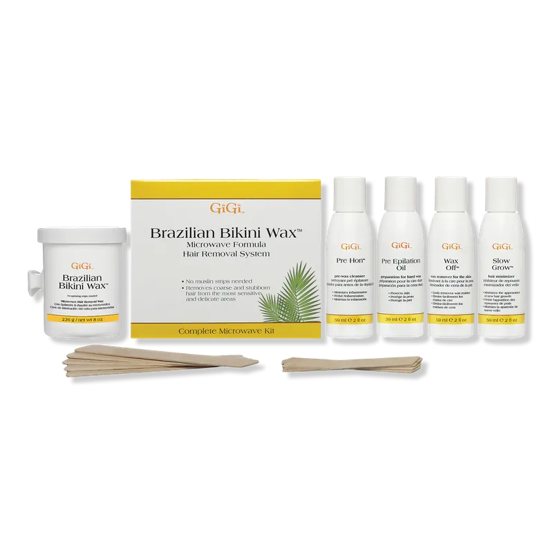 GiGi Brazilian Bikini Wax | Microwave Formula Hair Removal System Kit