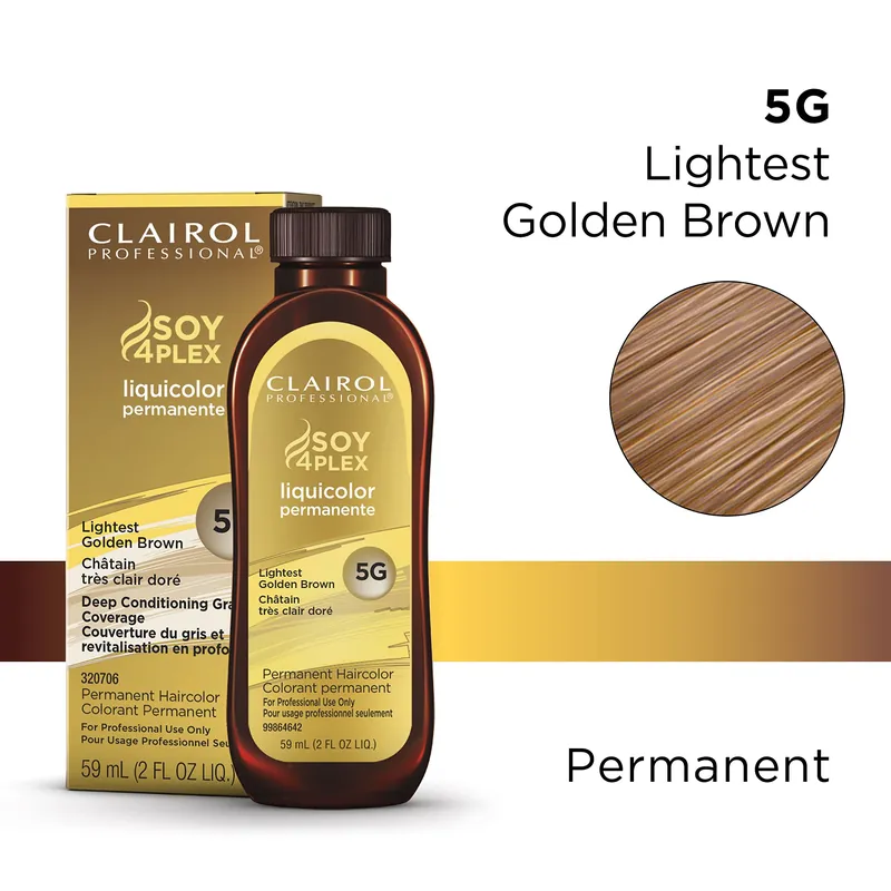 Clairol Professional Soy4Plex LiquiColor Permanent Hair Color - 5G (Light Golden Brown)