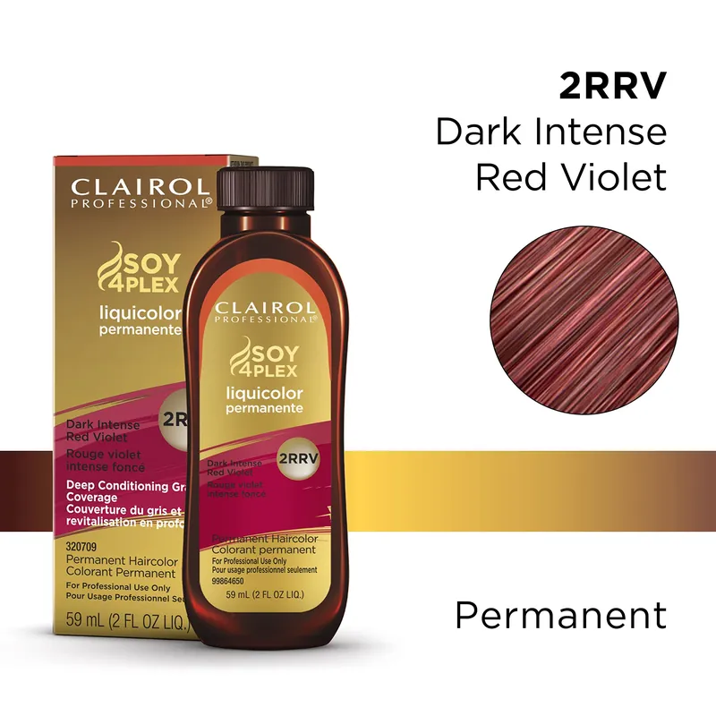 Clairol Professional Soy4Plex LiquiColor Permanent Hair Color - 2RRV (Dark Intense Red Violet)