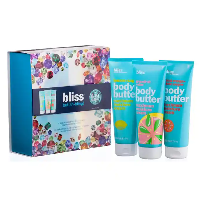 Bliss Buttah-Bling! Body Butter 3 Piece Gift Set | Lemon + Sage, Grapefruit +Aloe & Blood Orange + White Pepper