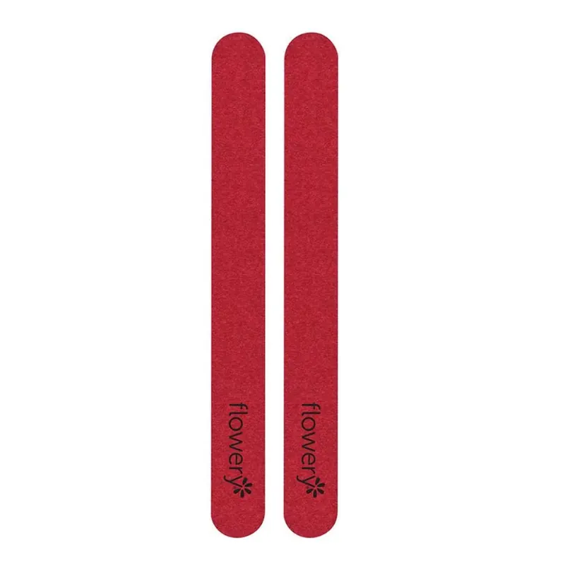 Flowery Nail File - Red Rooster (2 Pack) | For Thick, Gel-Polished or Acrylic Nails