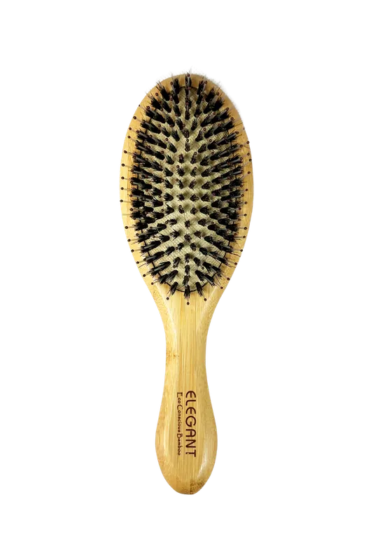 Elegant #974 Eco Conscious Bamboo Oval Boar & Nylon Hairbrush (8.75")