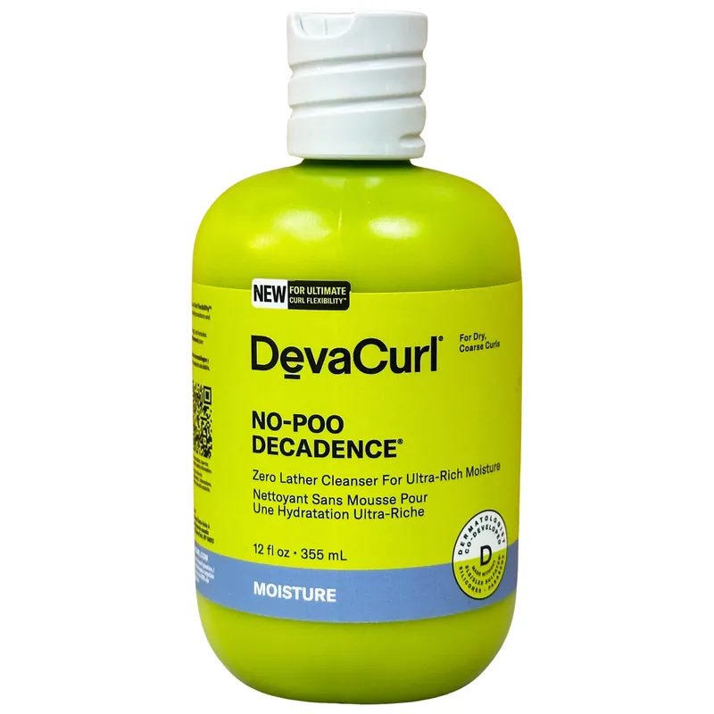 DevaCurl MOISTURE No-Poo Decadence Zero Lather Cleanser Shampoo For Ultra-Rich Moisture 12 oz / 355 ml