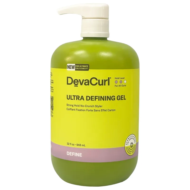 DevaCurl DEFINE Ultra Defining Gel Strong Hold No-Crunch Styler 32 oz / 946 ml | Hold 1/3