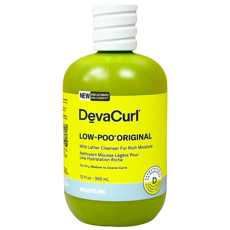 DevaCurl MOISTURE Low-Poo Original Mild Lather Cleanser Shampoo For Rich Moisture 12 oz / 355 ml