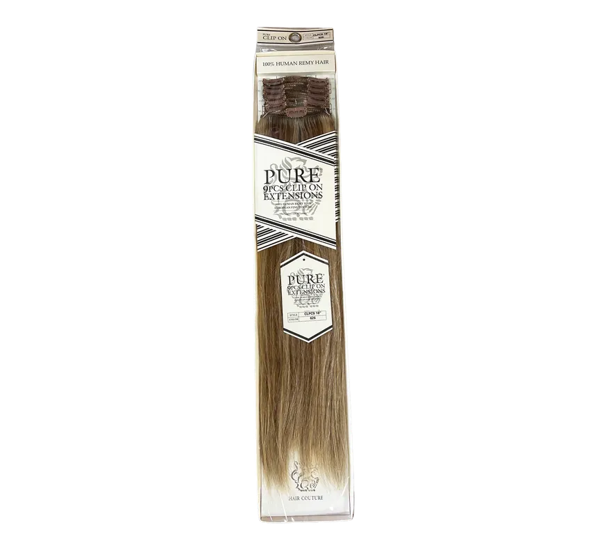 Hair Couture 9 Pc Pure Clips Cream 18" 626