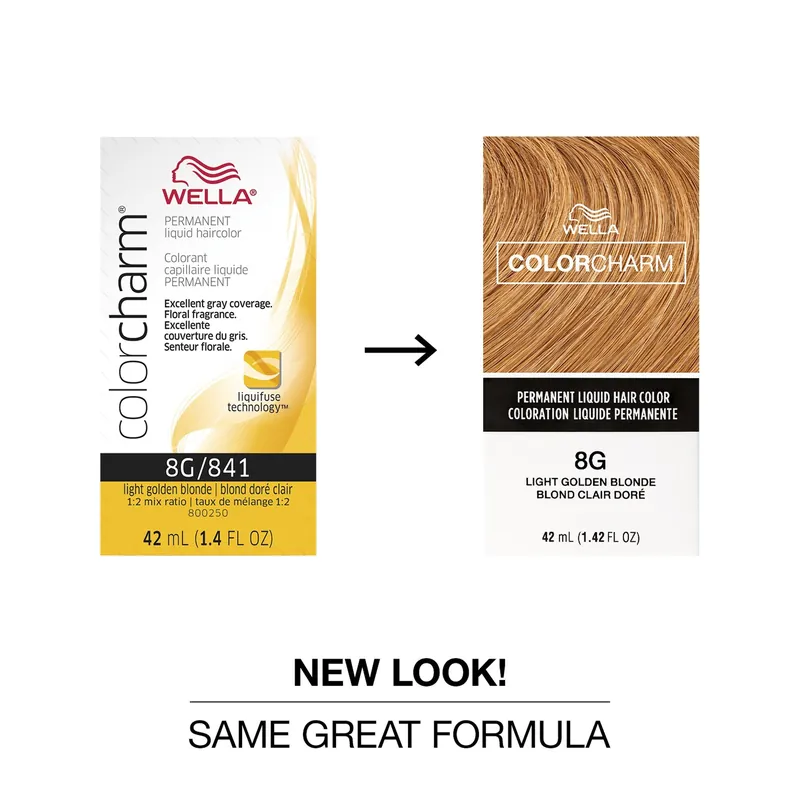 Wella ColorCharm Permanent Liquid Hair Color 42 ml / 1.4 oz - 8G / 841 Light Golden Blonde