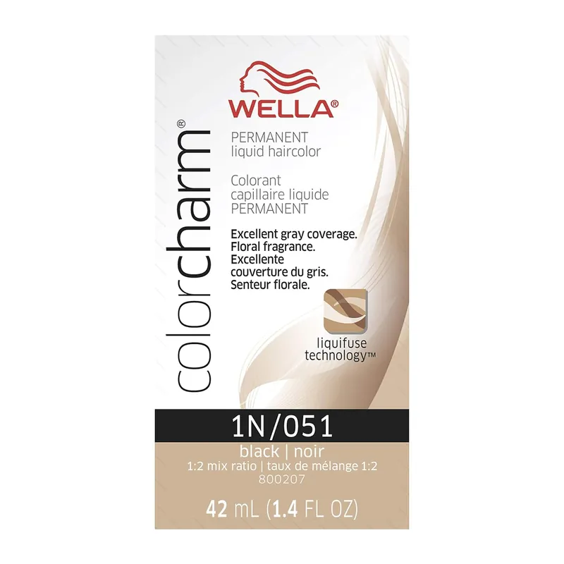 Wella ColorCharm Permanent Liquid Hair Color 42 ml / 1.4 oz - 1N / 051 Black