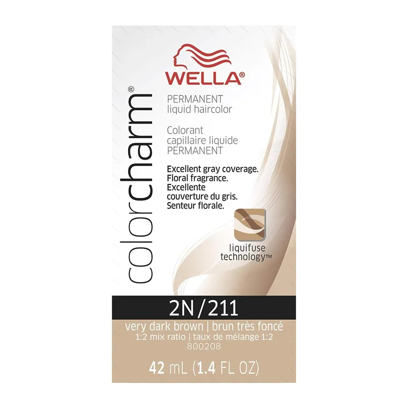 Wella ColorCharm Permanent Liquid Hair Color 42 ml / 1.4 oz - 2N / 211 Very Dark Brown