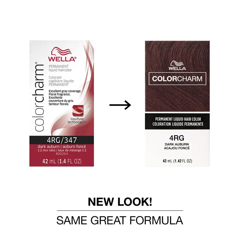 Wella ColorCharm Permanent Liquid Hair Color 42 ml / 1.4 oz - 4RG / 347 Dark Auburn