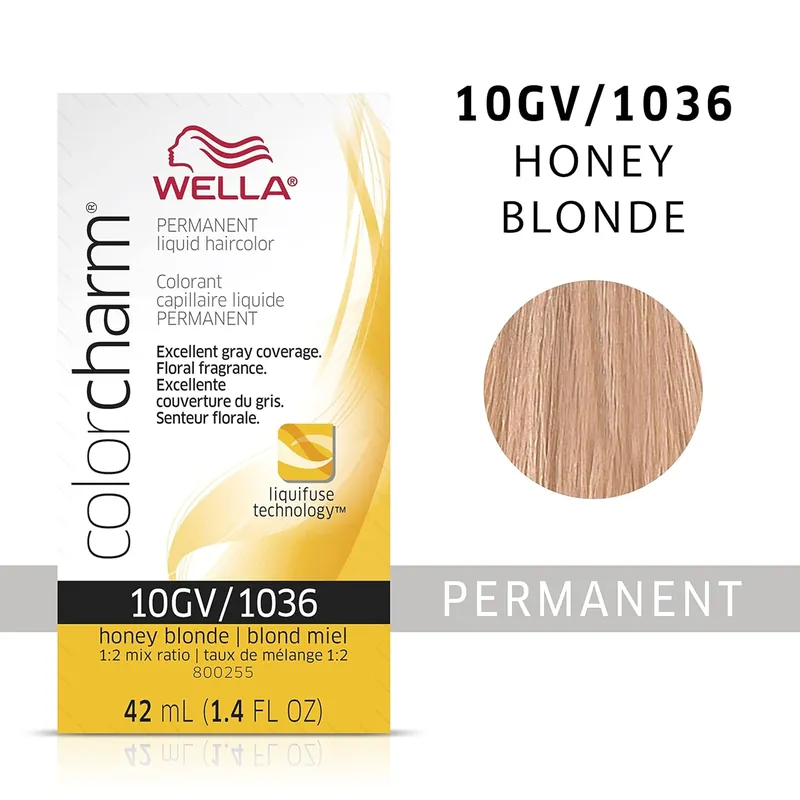 Wella ColorCharm Permanent Liquid Hair Color 42 ml / 1.4 oz - 10GV / 1036 Honey Blonde