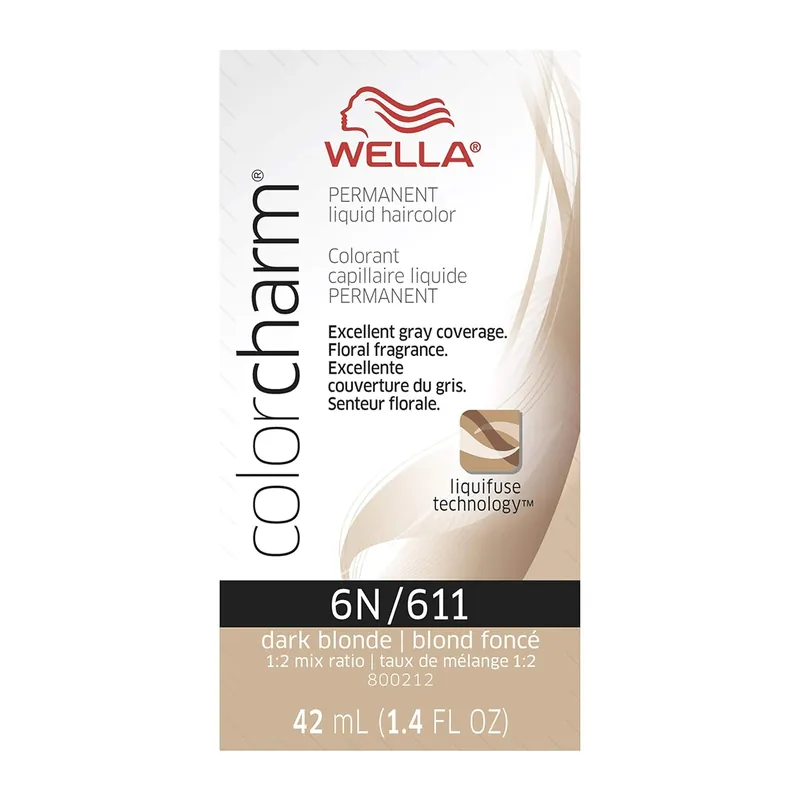 Wella ColorCharm Permanent Liquid Hair Color 42 ml / 1.4 oz - 6N / 611 Dark Blonde