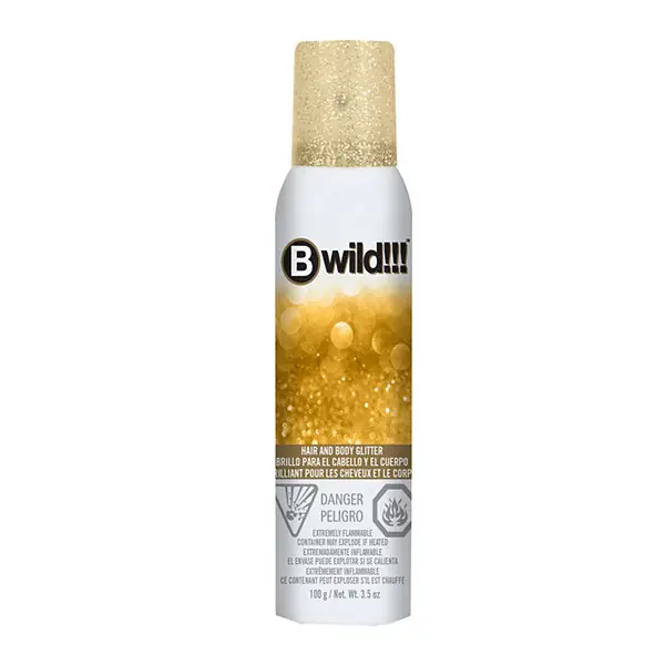 Jerome Russell Bwild Temporary Hair Color & Body Glitter Spray 3.5 oz / 100 g - Gold