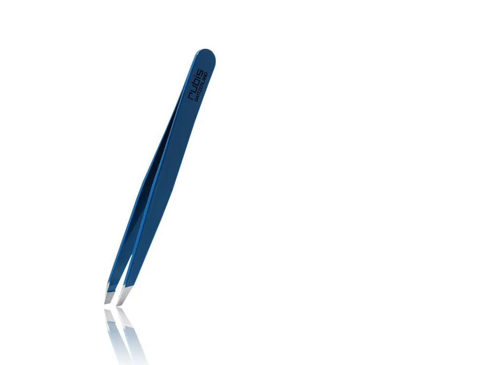 Rubis Blue Slant Tweezer