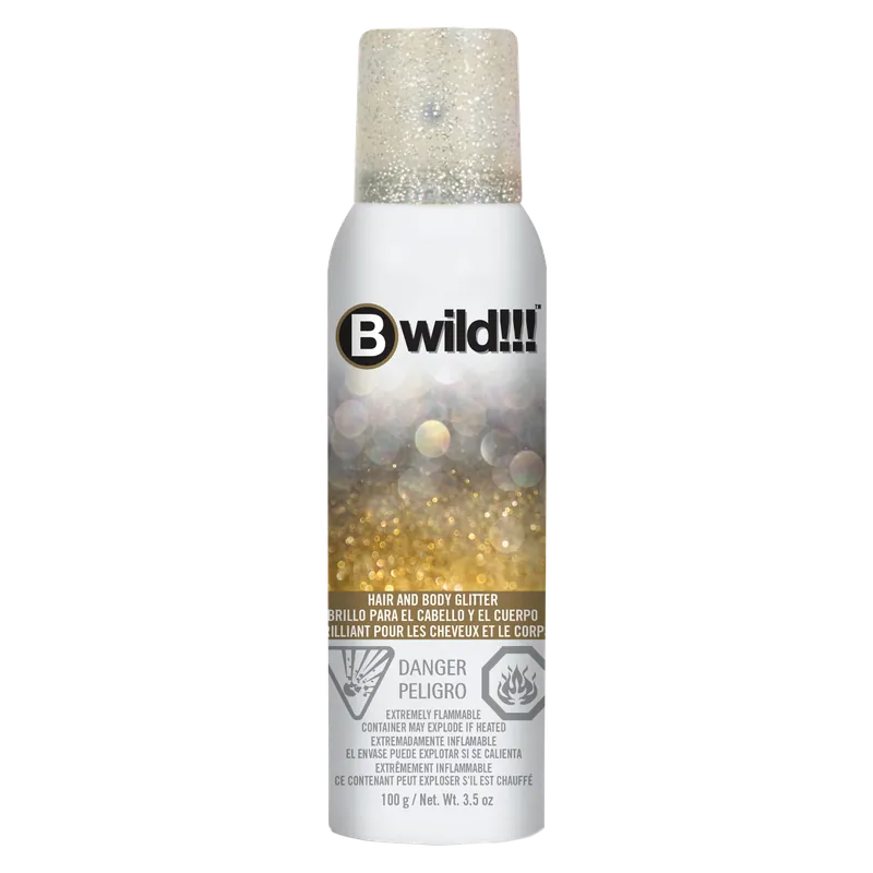Jerome Russell Bwild Temporary Hair Color & Body Glitter Spray 3.5 oz / 100 g - Gold & Silver